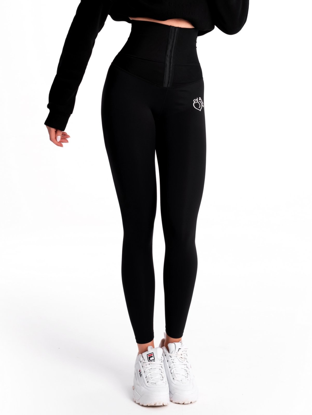 Черен дамски клин с корсет за фитнес