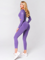 set de fitness violet din două piese