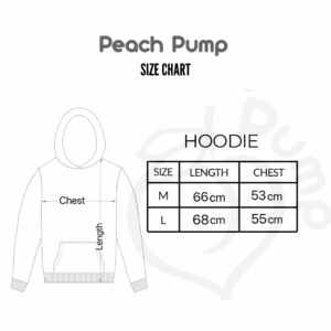 Size chart hoodie Peach Pump