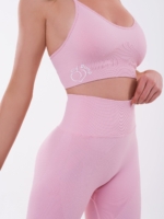 Colanți roz pentru femei cu talie înaltă și design spectaculos