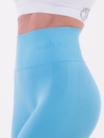 Γυναικείο ποδηλατικό κολάν σε γαλάζιο χρώμα και υφαντό λογότυπο Peach Pump