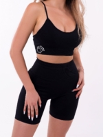 Черен комплект за тренировка от мека, безшевна материя