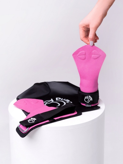 Дасмки грипове за тежести или фитили за тренировка от кожа в розово