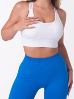 Fehér push-up Peach Pump sportmelltartó keresztpántos háttal és több fokos bekepcsolással