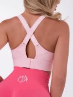 Rózsaszín sportmelltartó Peach Pump felirattal, X modell