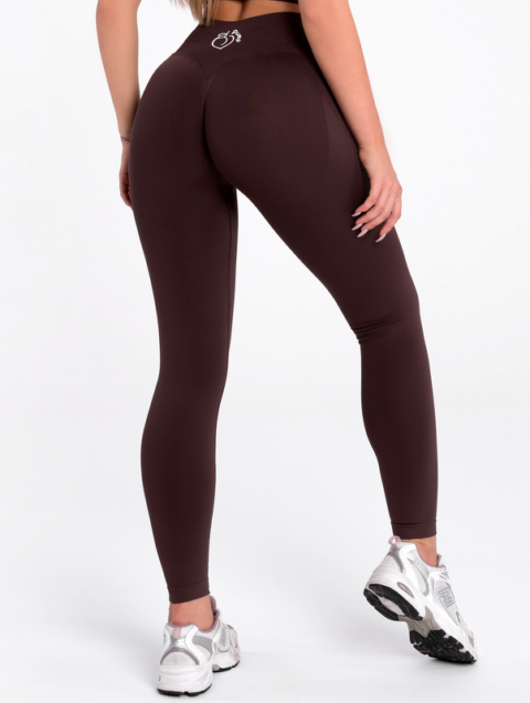 Кафяв клин с ниска талия за фитнес