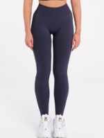 Kékesszürke sűrűn szőtt alacsony derekú varrás nélküli leggings