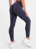 Kékesszürke sűrűn szőtt alacsony derekú varrás nélküli leggings