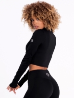 Black crop top gym shirt