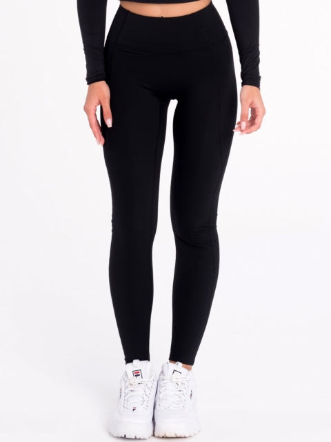 Дамски черен спортен клин без оформящ ефект