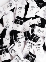 Bavlněné černé sportovní bavlněné ponožky s bílými pruhy a jednobarevné od Peach Pump