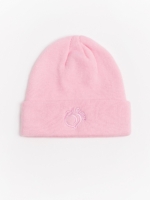 Розова зимна шапка от мека материя с бродирано лого Peach Pump