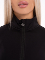 Športová mikina v čiernej farbe s gravírovaným zipsom Peach Pump