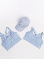 Modro-šedá šiltovka Peach Pump a bielym vyšitým logom vpredu