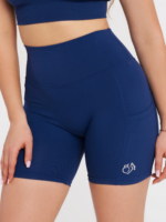 Colanți scurți sport în albastru închis cu buzunare