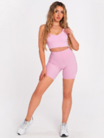 Damski komplet sportowy legginsy z kieszeniami i biustonosz z wkładkami