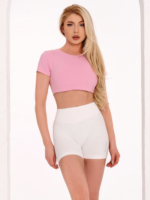 Fehér, női sport leggings közepes derékmagassággal