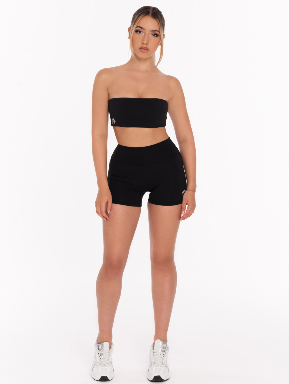 Bustieră sport neagră cu căptușeală, tip brigitta