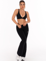 Черен дамски спортен клин чарлстон с талия V