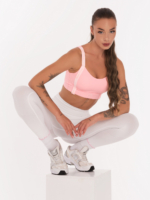 Ροζ μπουστάκι ενίσχυση με εφέ ανύψωσης και επιγραφές Peach Pump κατά μήκος.